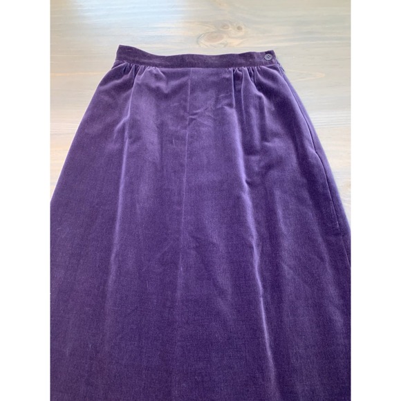 Vintage NWT JAEGER Purple Midi Skirt Size 8 (UK) Velvet Lined Below Knee - Picture 2 of 13